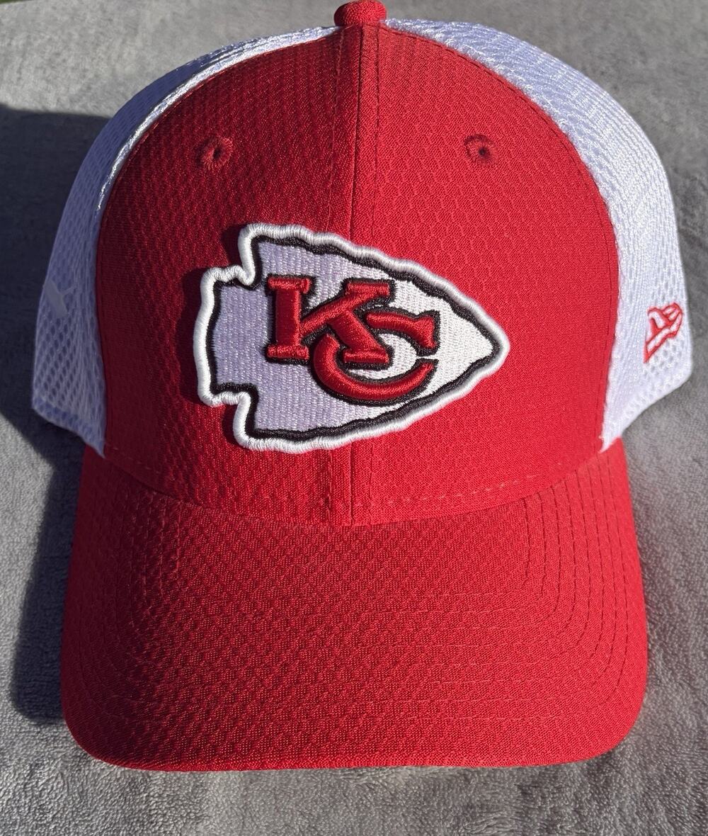 New Era 39Thirty Kansas City Chiefs Team Logo Red White Flex Fit Hat MENS